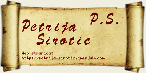 Petrija Sirotić vizit kartica